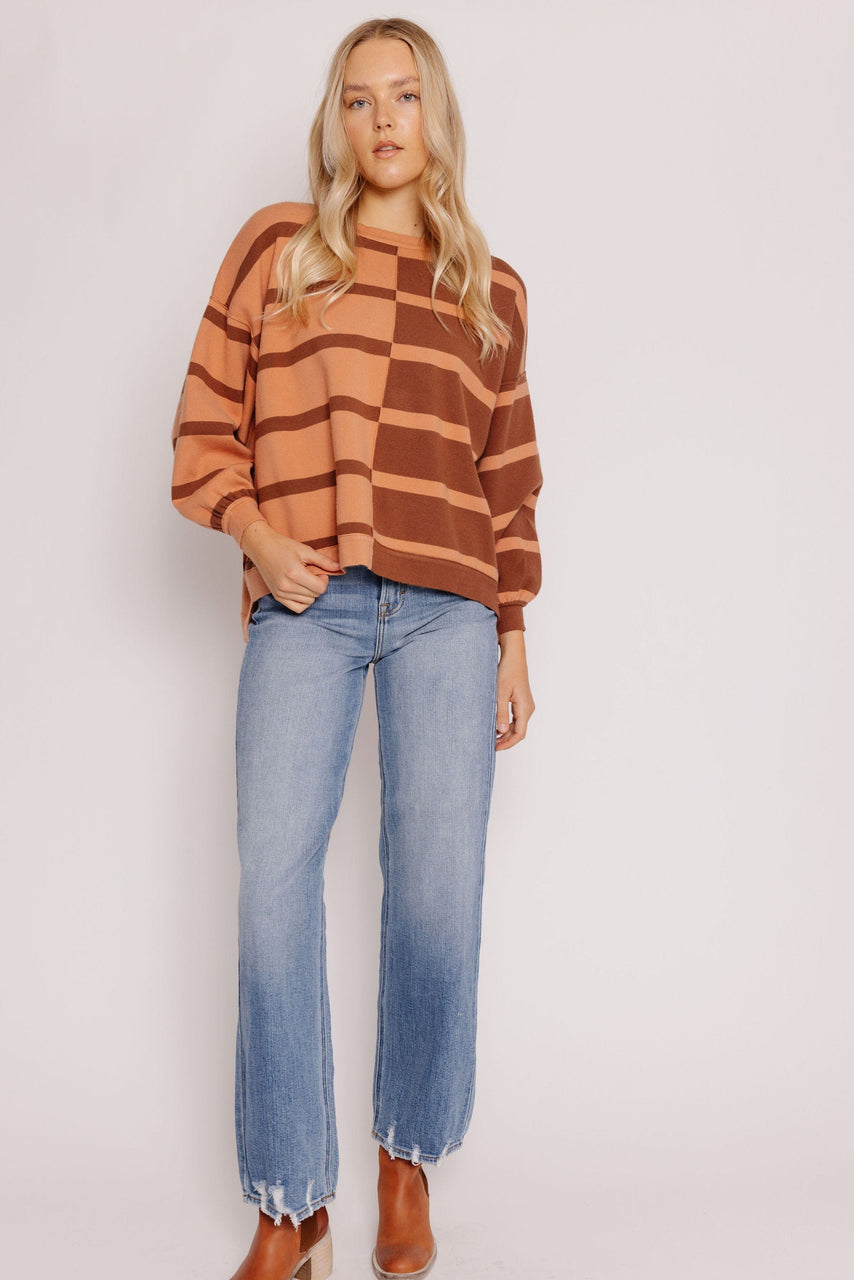Zailey Sweater in Choco/Red Bean