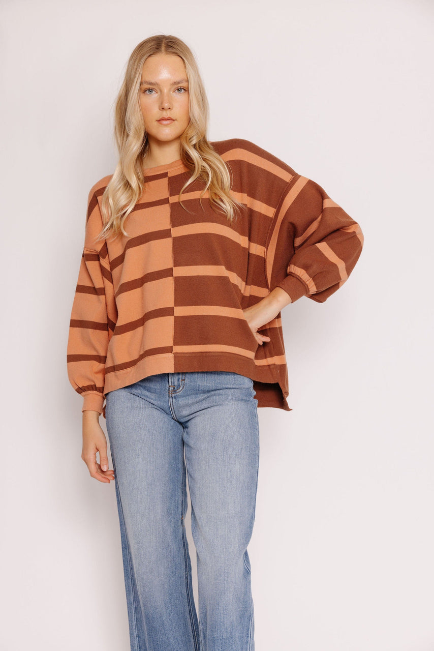Zailey Sweater in Choco/Red Bean