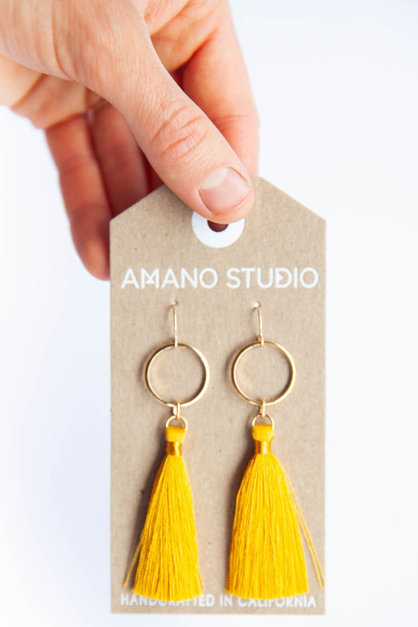 Tassel Earrings Yellow