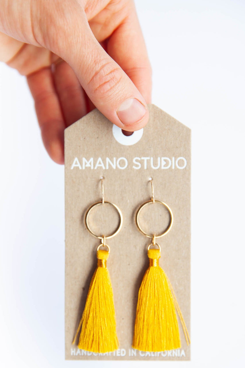Tassel Earrings Yellow