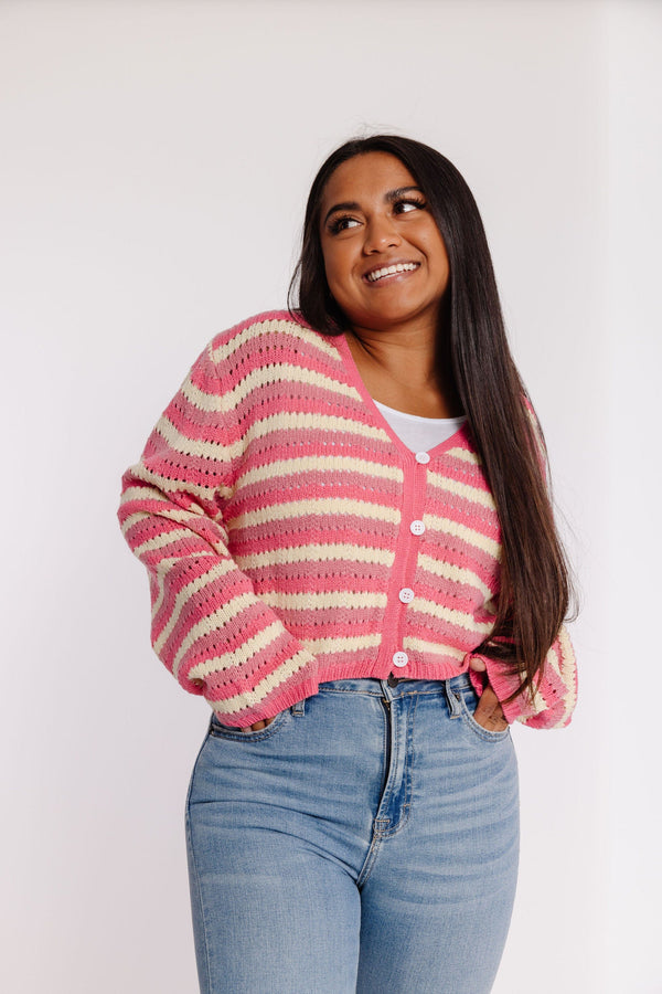 Almeda Cardigan in Pink Multi
