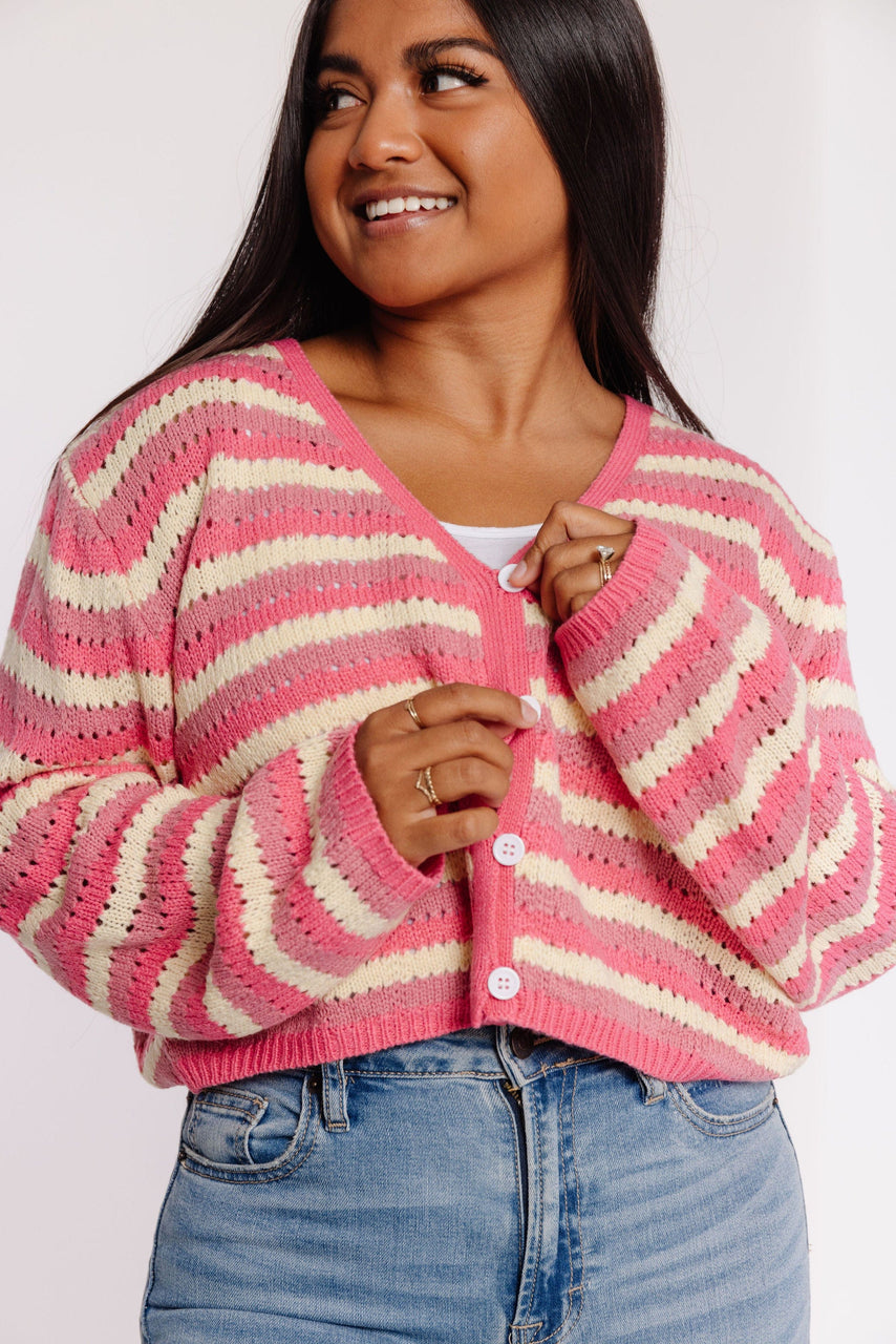 Almeda Cardigan in Pink Multi