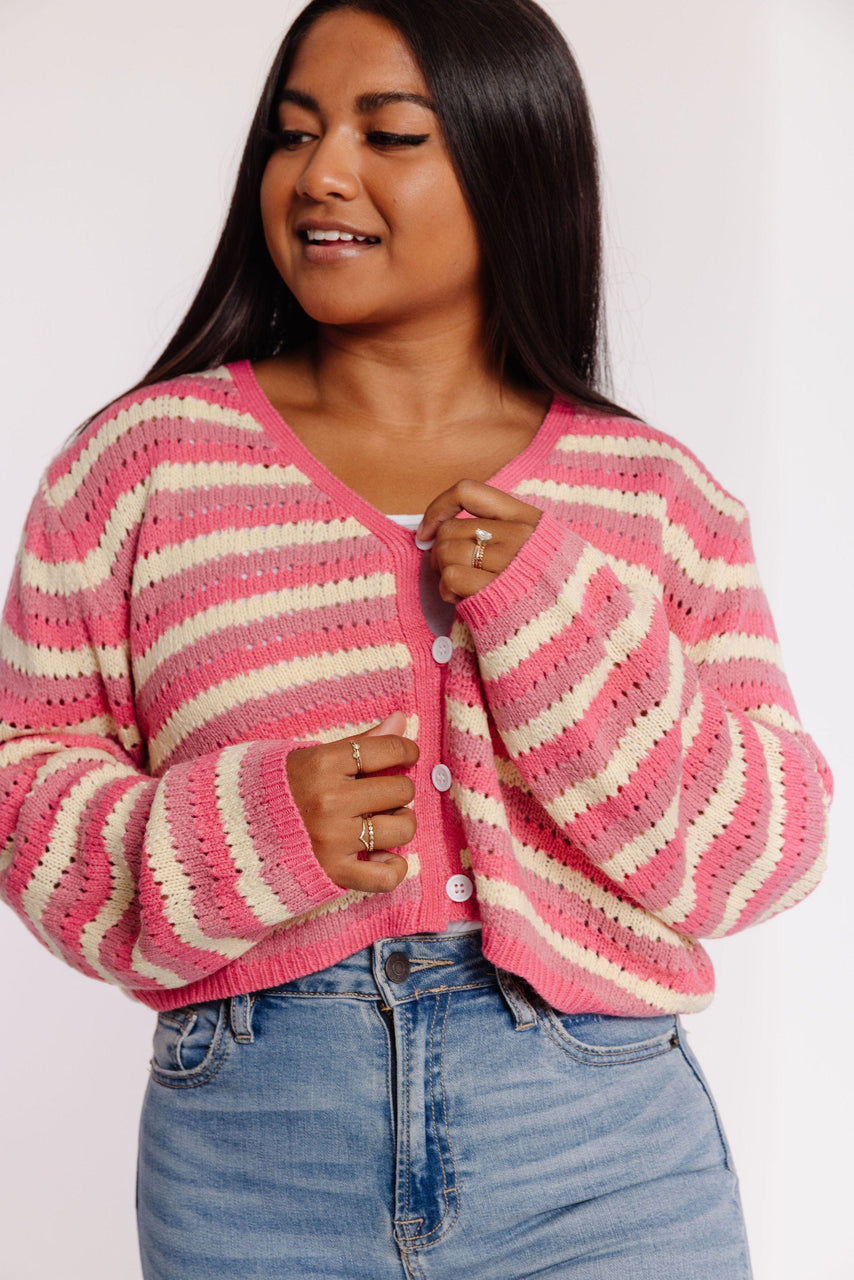Almeda Cardigan in Pink Multi