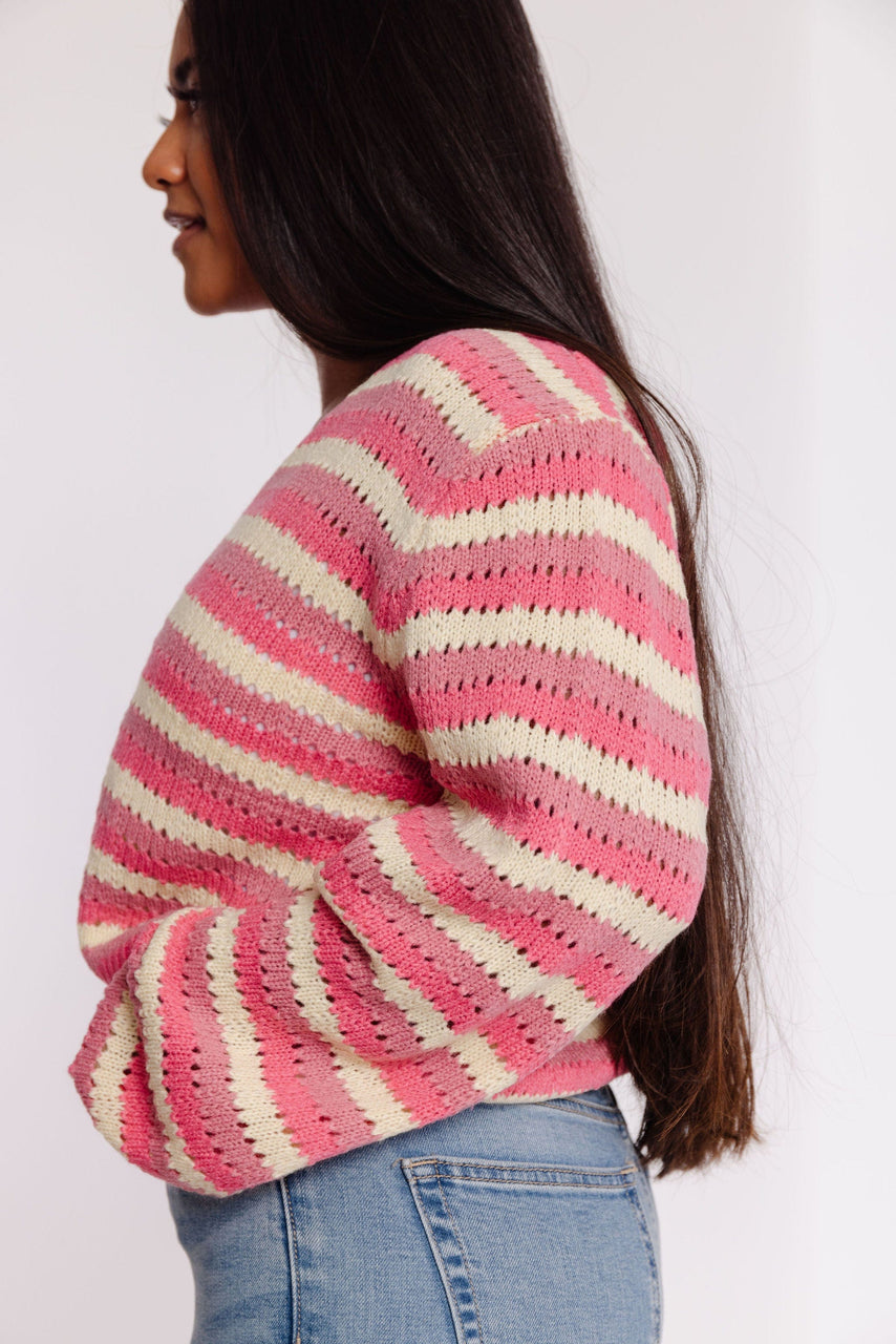 Almeda Cardigan in Pink Multi