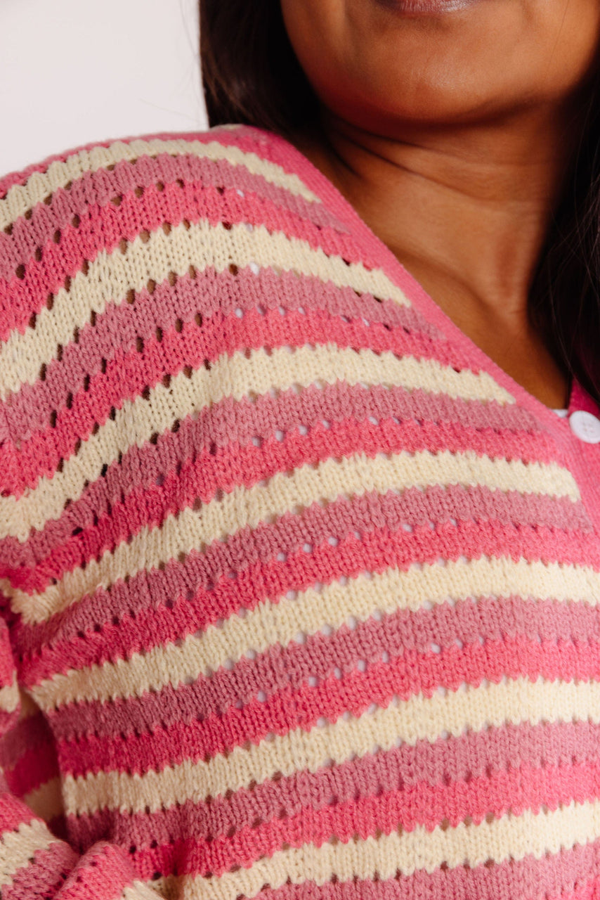 Almeda Cardigan in Pink Multi
