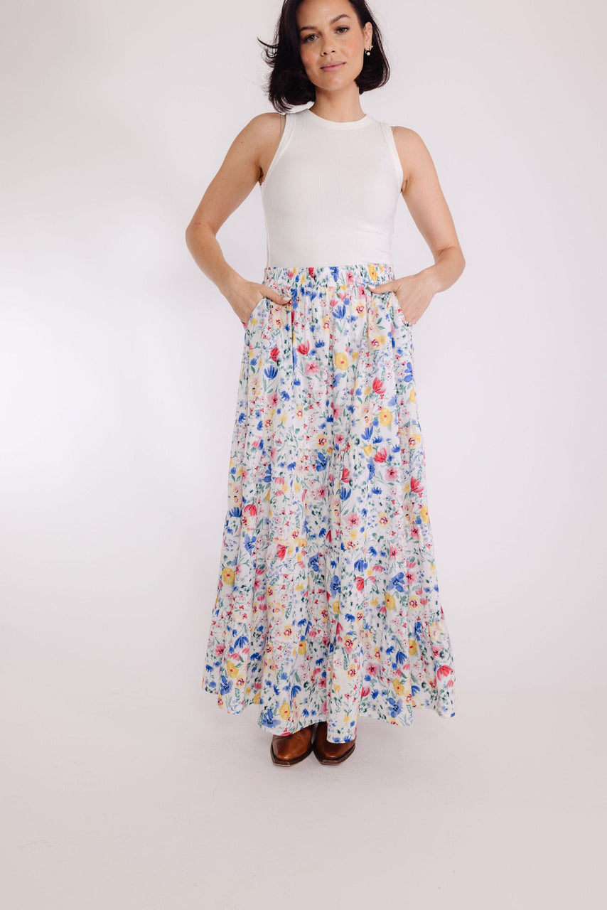 Art Studio Skirt in Off White/Multi