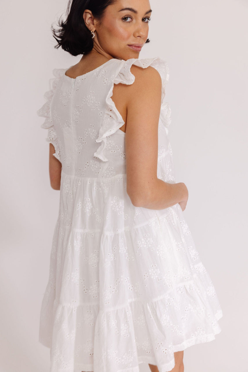 Atlantic Dress in White Eyelet