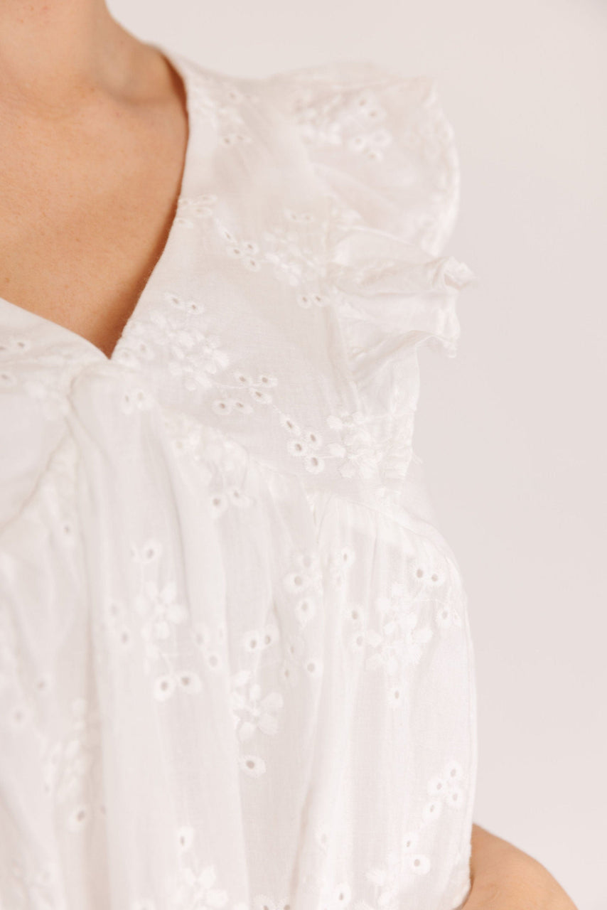 Atlantic Dress in White Eyelet