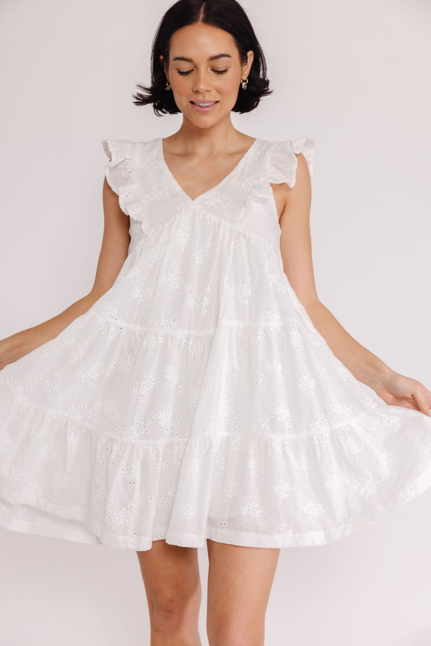 Atlantic Dress in White Eyelet