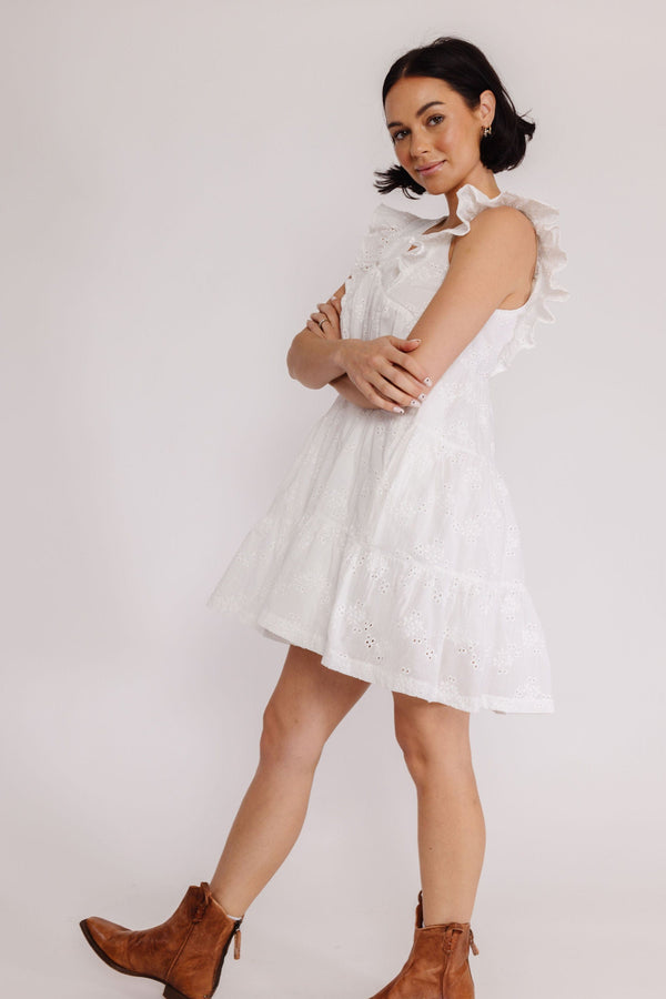 Atlantic Dress in White Eyelet