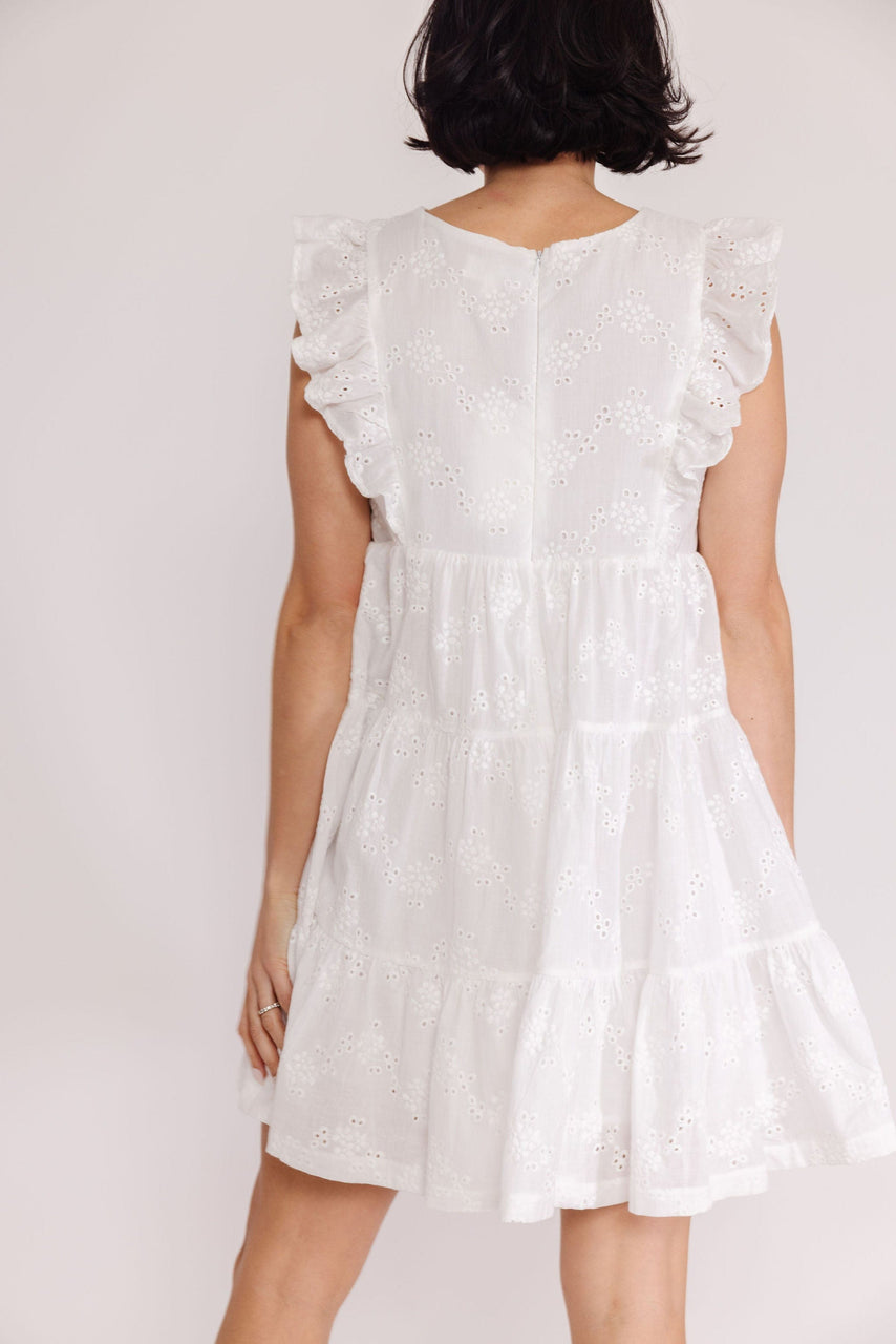 Atlantic Dress in White Eyelet