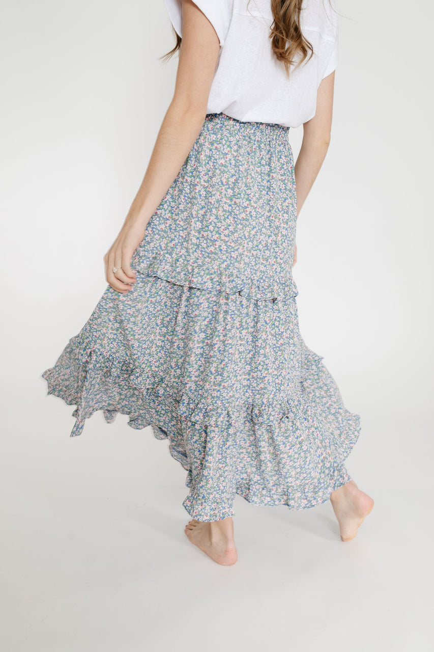 Azalea Skirt in Blue Floral