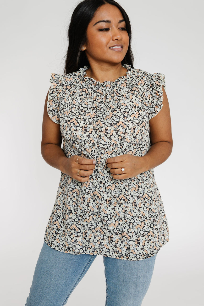 Bobbi Blouse in Black Floral