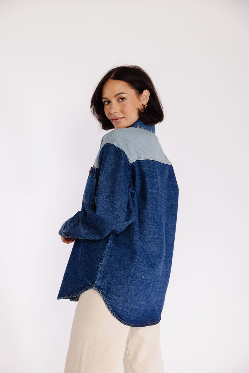 FRNCH Camargue Shacket in Blue Denim