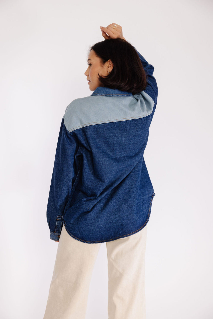 FRNCH Camargue Shacket in Blue Denim