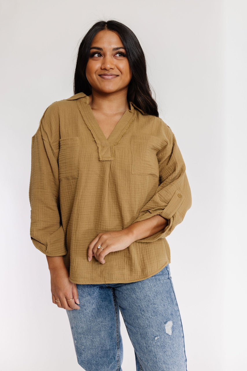 Celeste Blouse in Moss