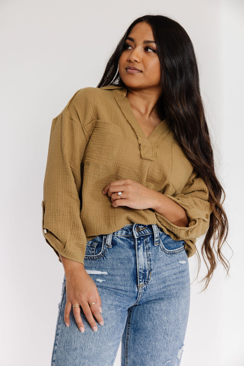 Celeste Blouse in Moss