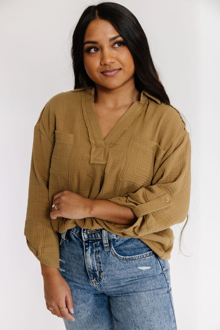 Celeste Blouse in Moss