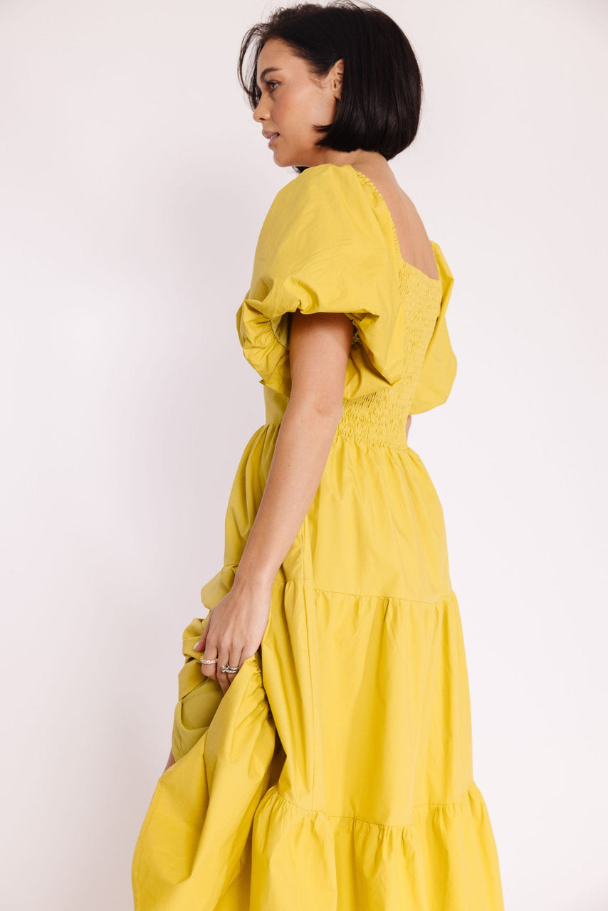 Champe Dress in Lemon Grass