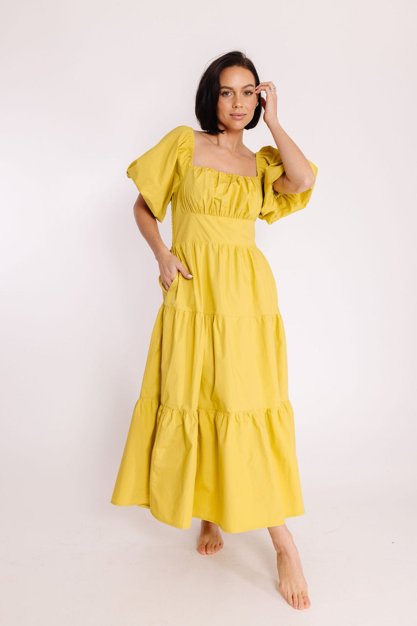 Champe Dress in Lemon Grass
