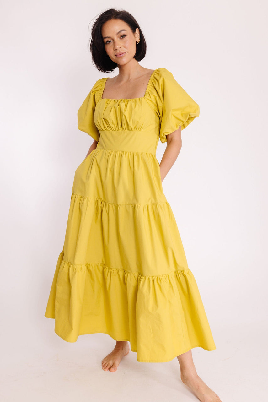 Champe Dress in Lemon Grass