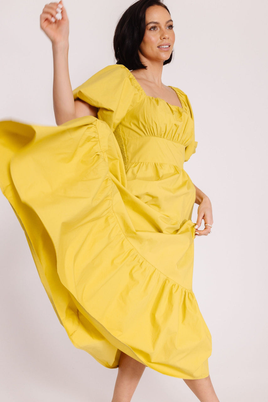 Champe Dress in Lemon Grass