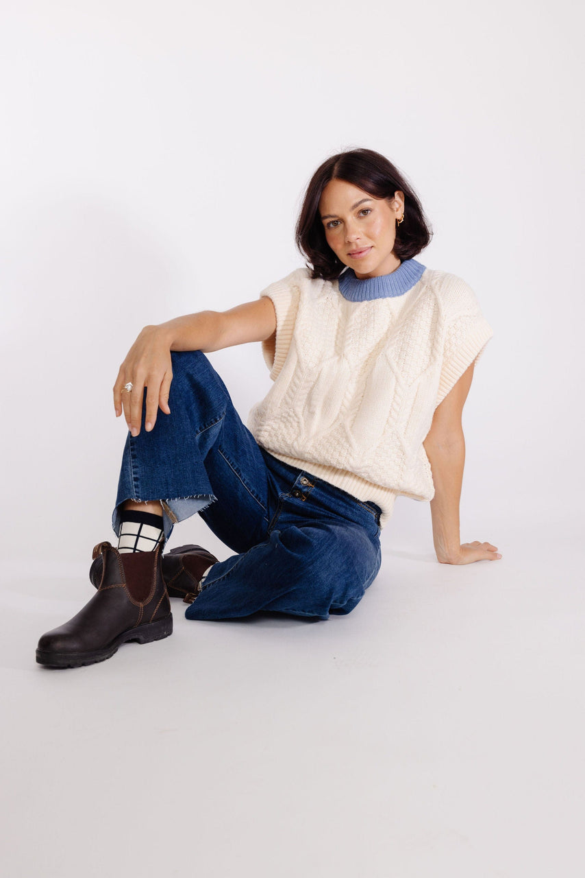 FRNCH Clara Sweater Vest in Créme
