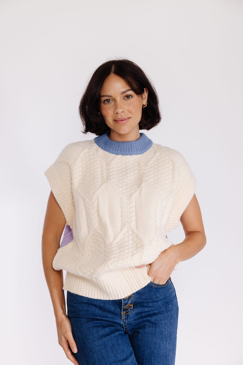 FRNCH Clara Sweater Vest in Créme
