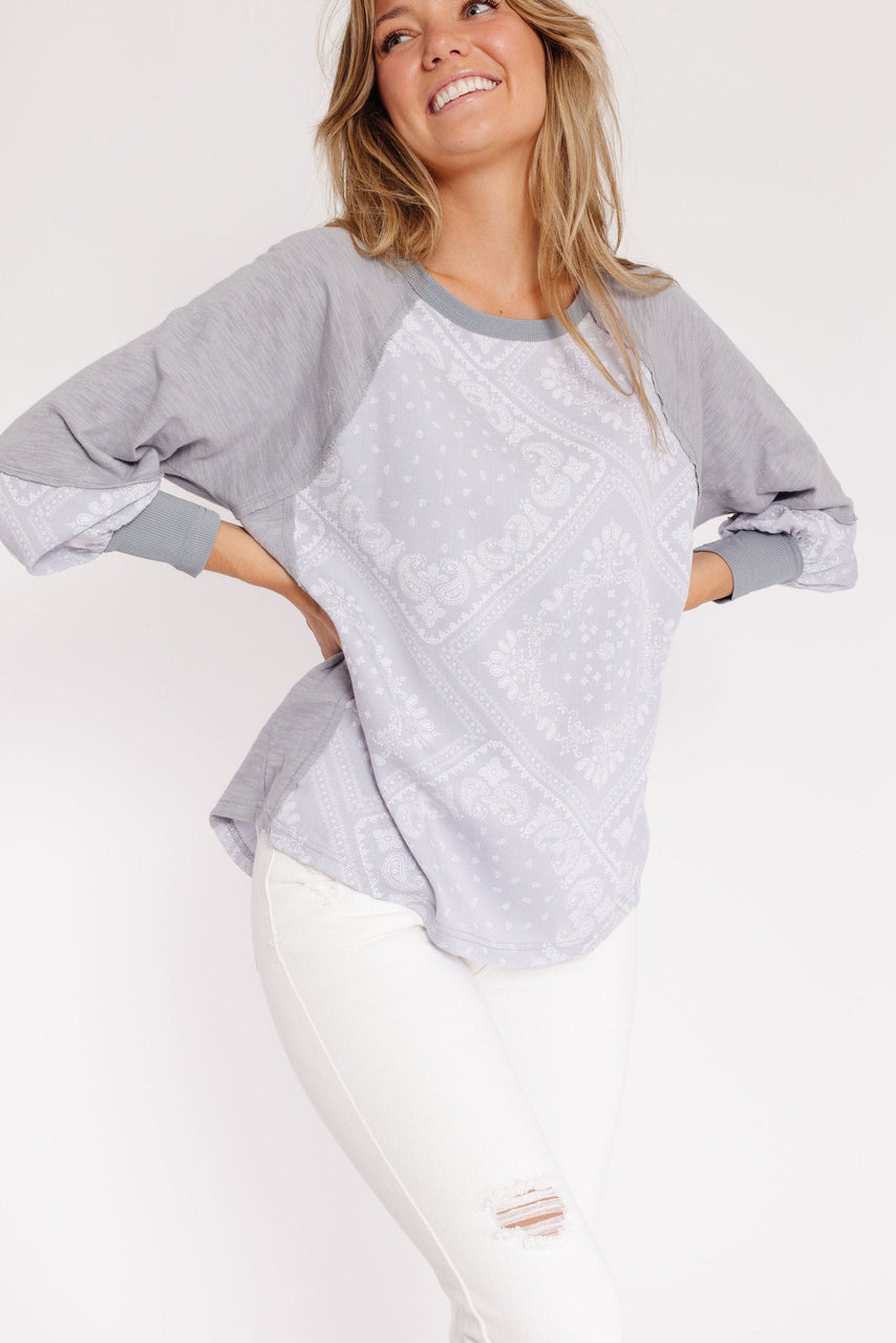 Coraline T-shirt in Dusty Blue Combo