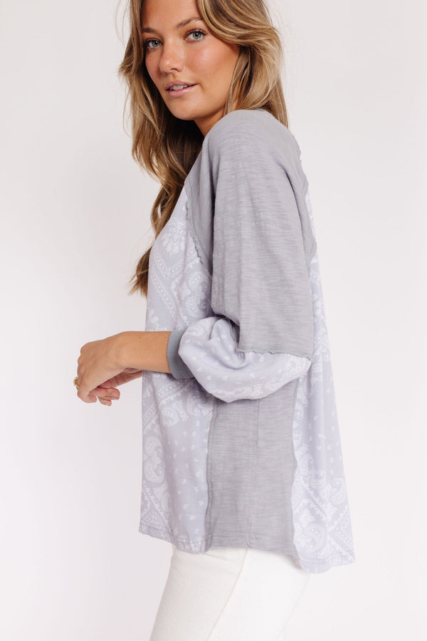 Coraline T-shirt in Dusty Blue Combo