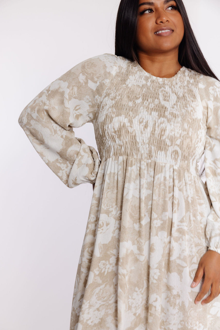 Danika Dress in Khaki Floral