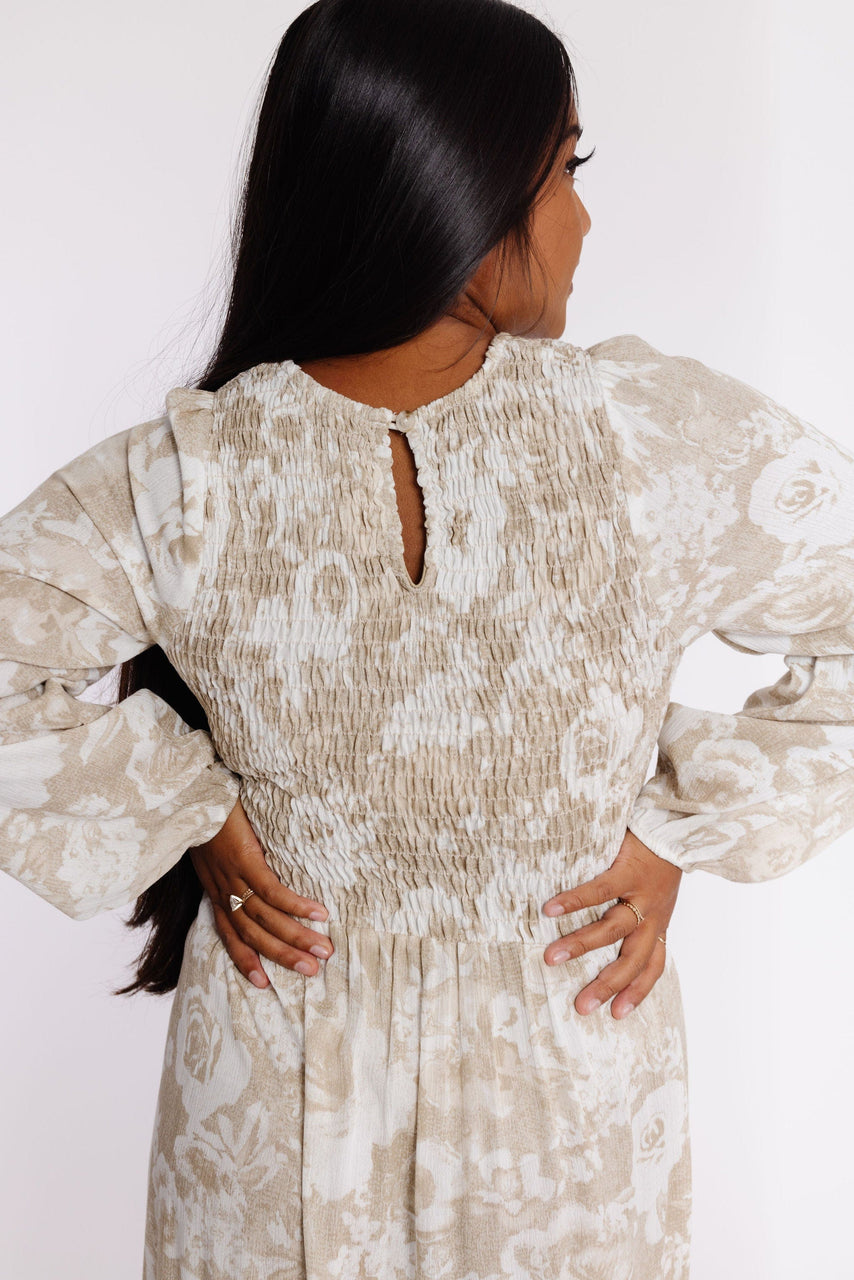 Danika Dress in Khaki Floral