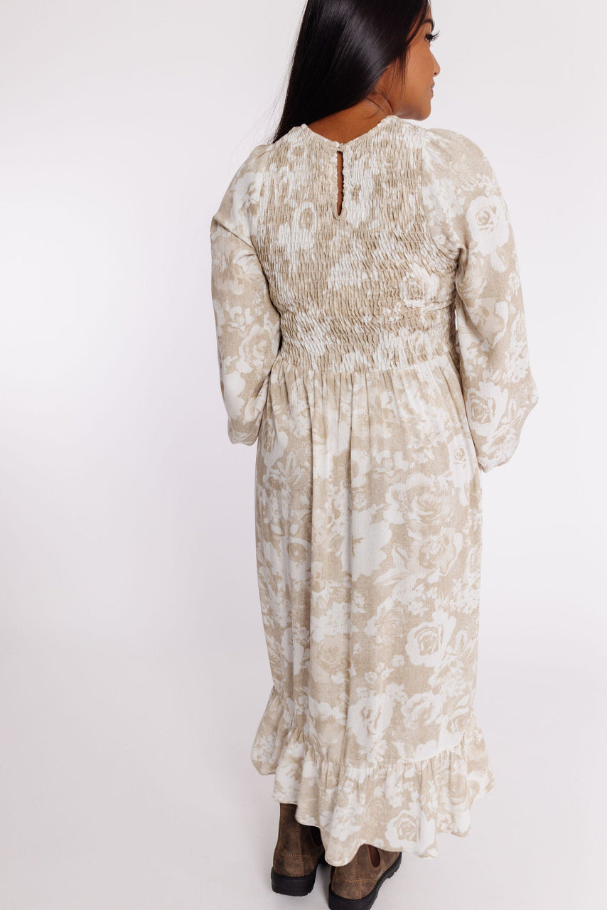 Danika Dress in Khaki Floral