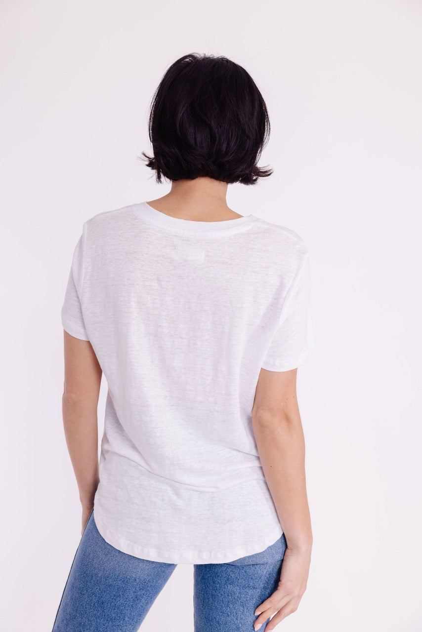 Delta Linen Tee in White