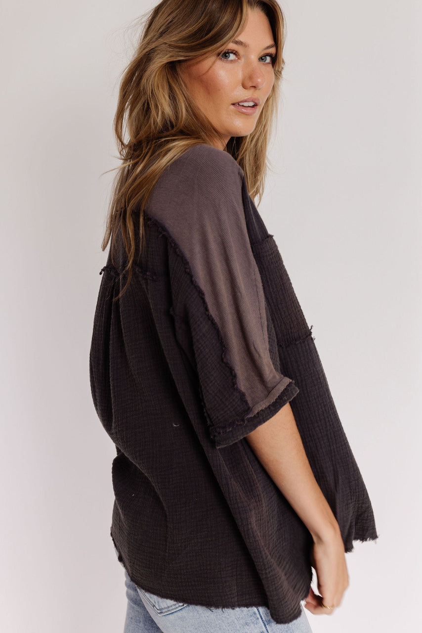 Easy Breezy Blouse in Charcoal