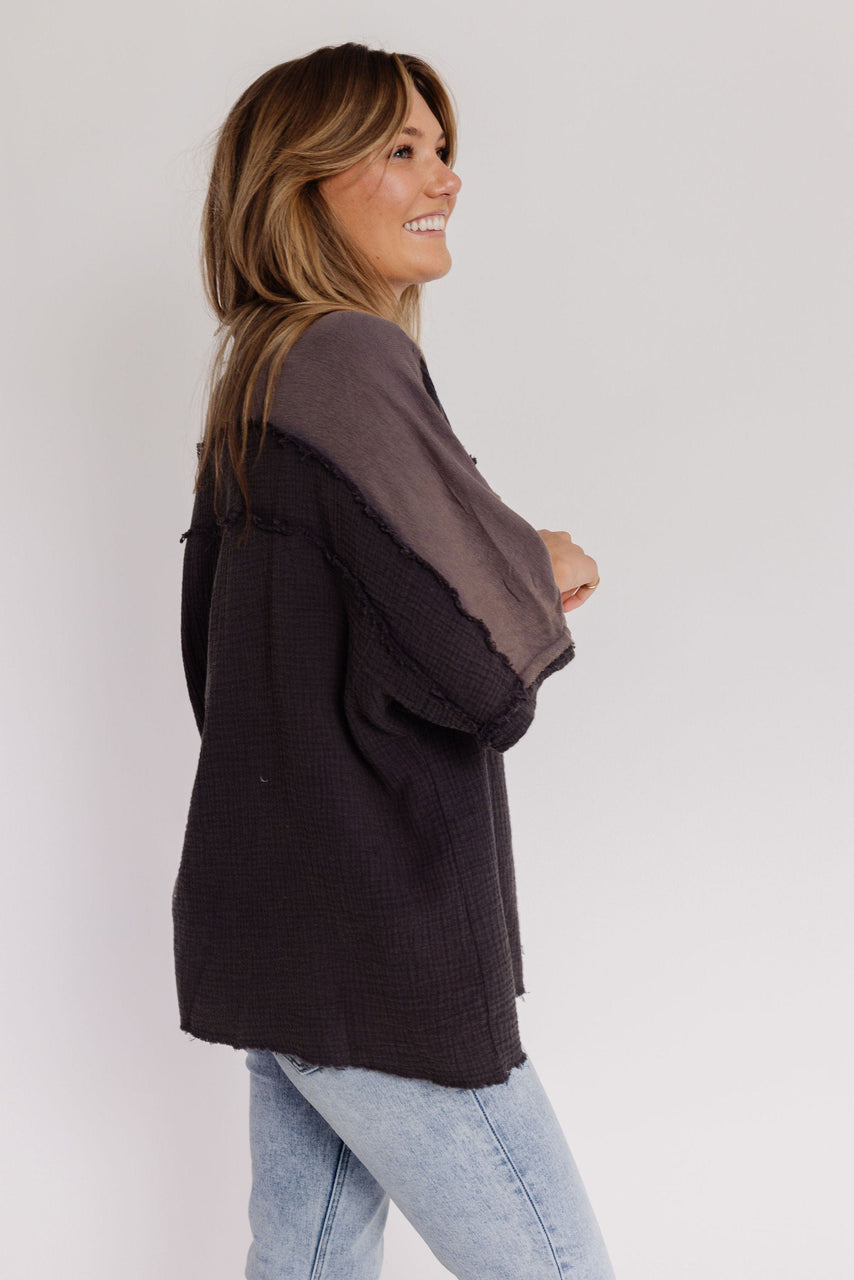 Easy Breezy Blouse in Charcoal