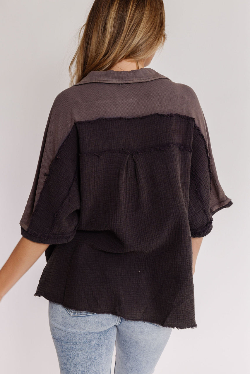 Easy Breezy Blouse in Charcoal
