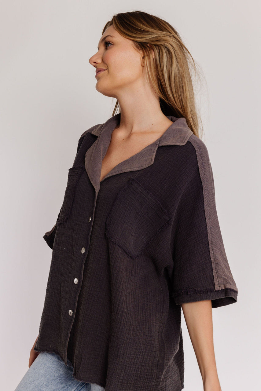 Easy Breezy Blouse in Charcoal