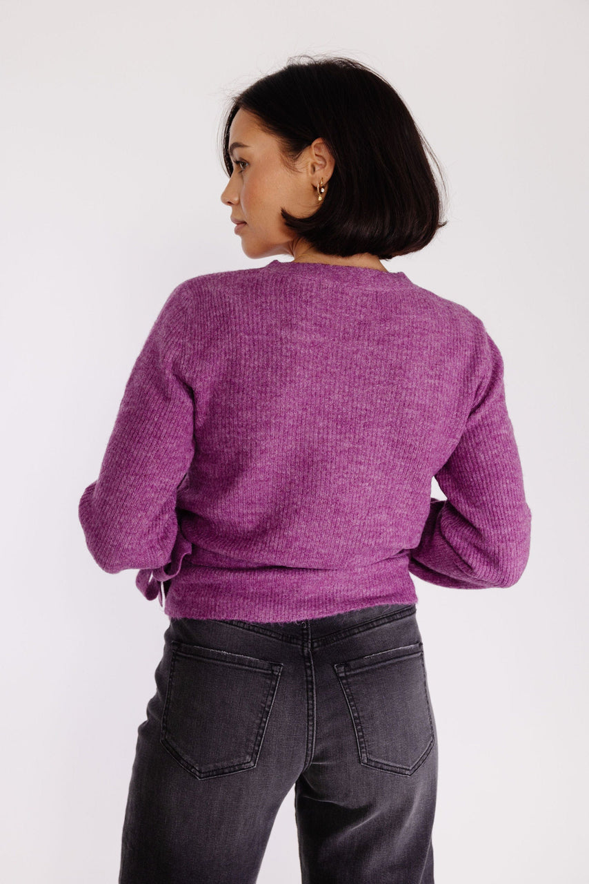 Farrah Wrap Sweater in Wild Aster