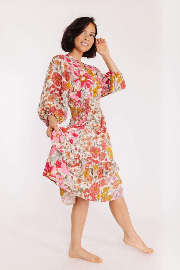 Fern Dress in Cream Floral