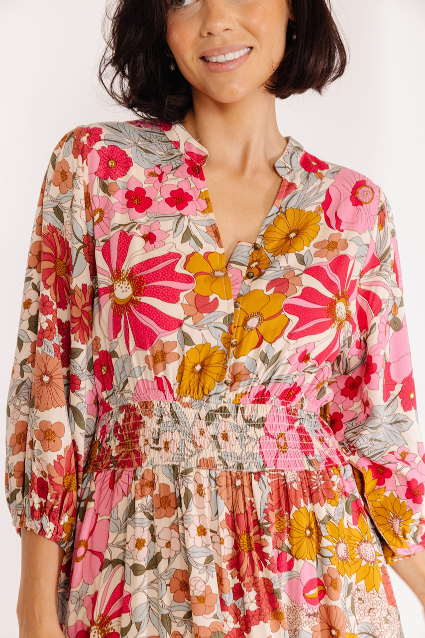 Fern Dress in Cream Floral