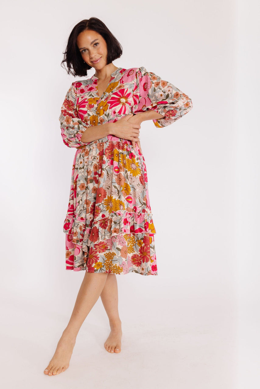Fern Dress in Cream Floral
