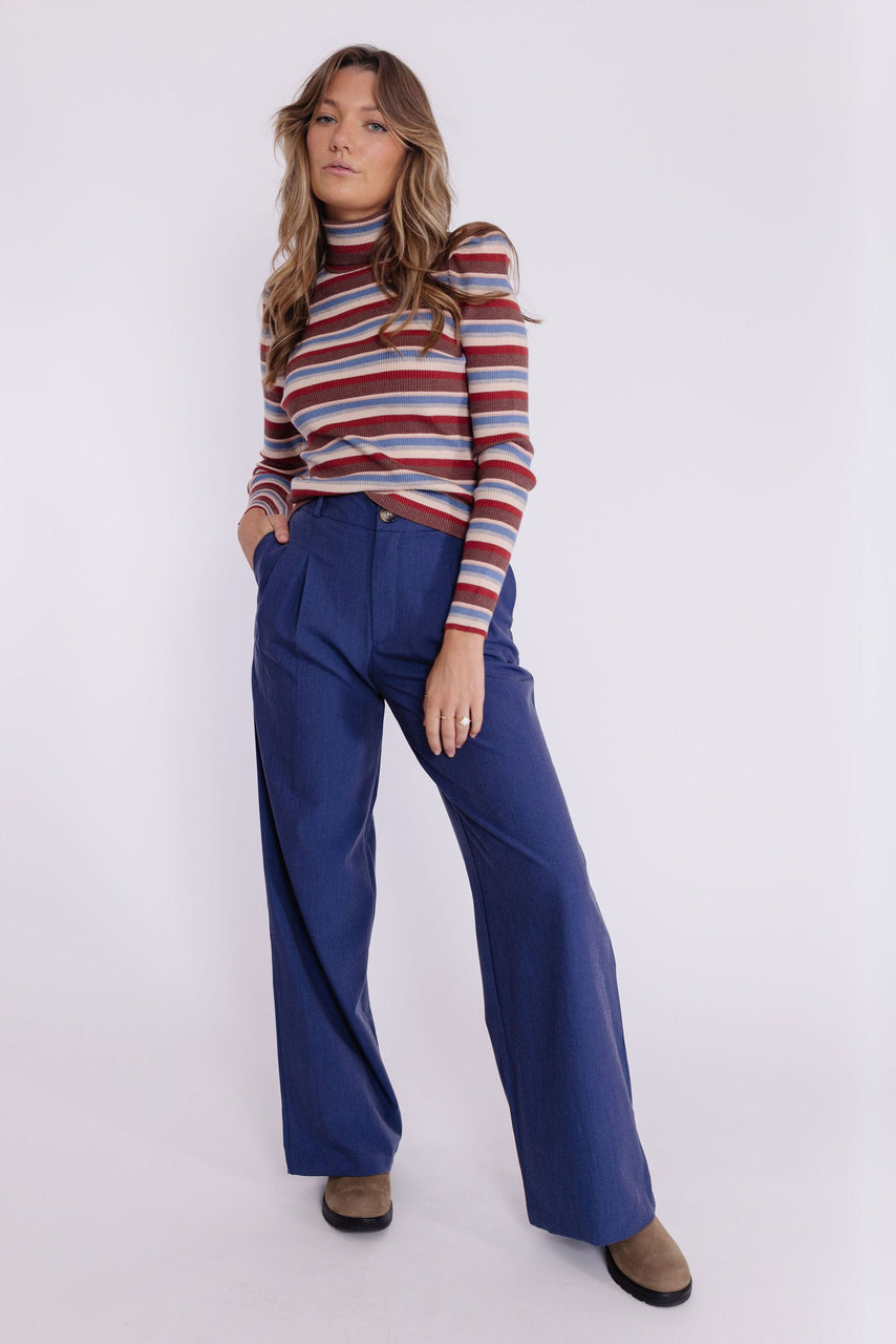 Ilyana Turtleneck Tee in Mauve Multi