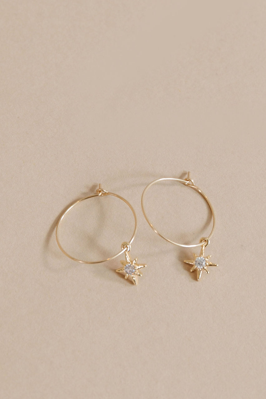 North Star Hoop Earrings by May Martin