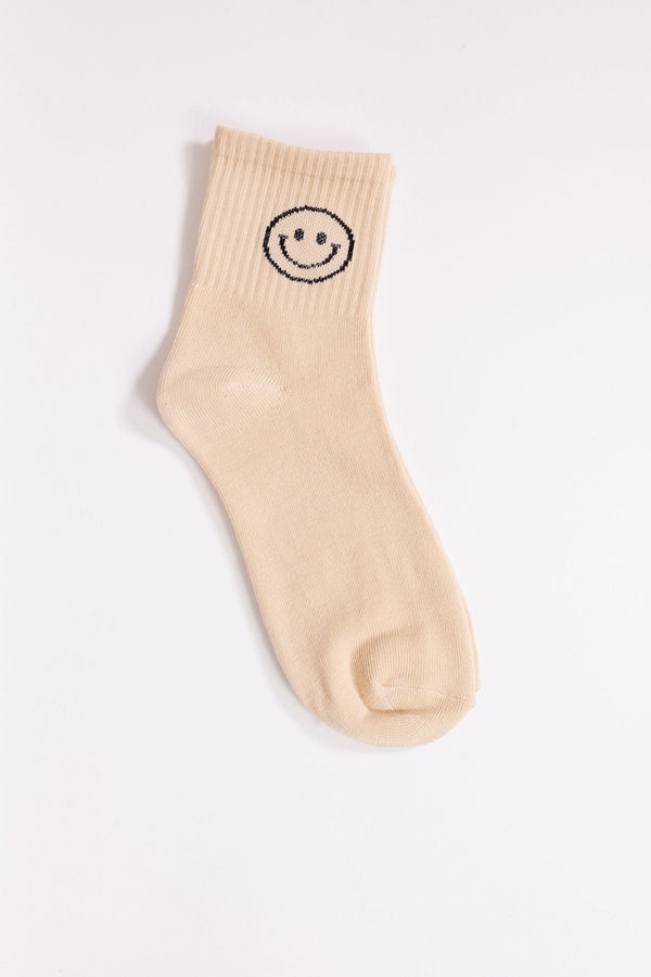 Smile Socks in Cream