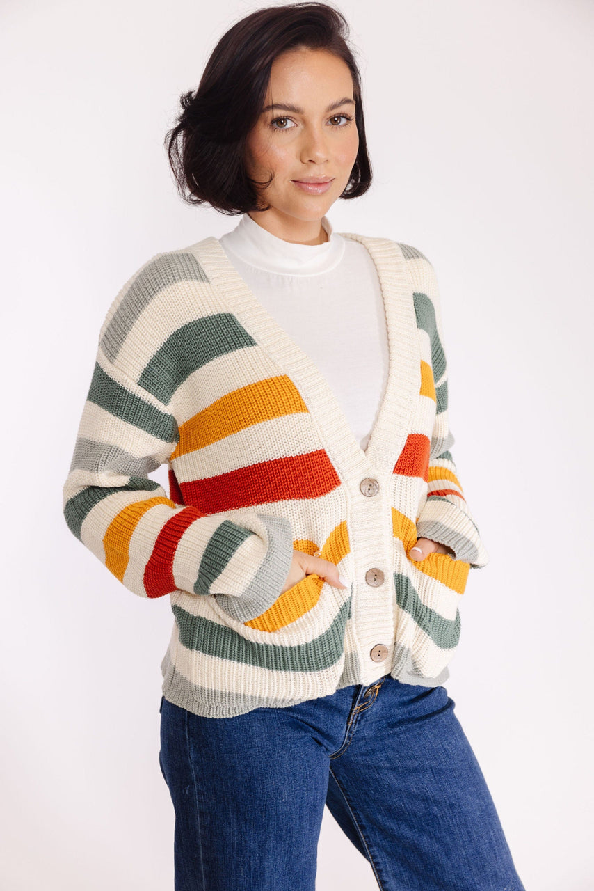 Jose Cardigan in Ivory Mutli