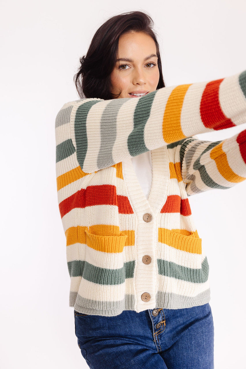 Jose Cardigan in Ivory Mutli