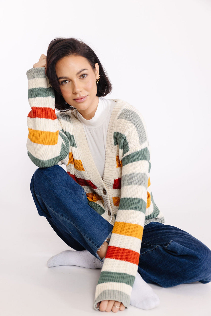 Jose Cardigan in Ivory Mutli