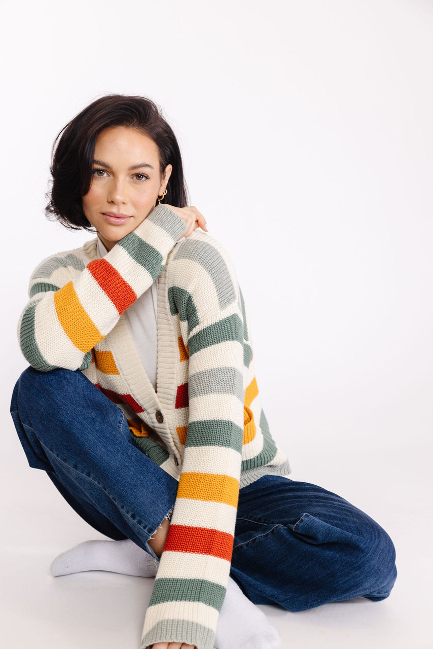 Jose Cardigan in Ivory Mutli