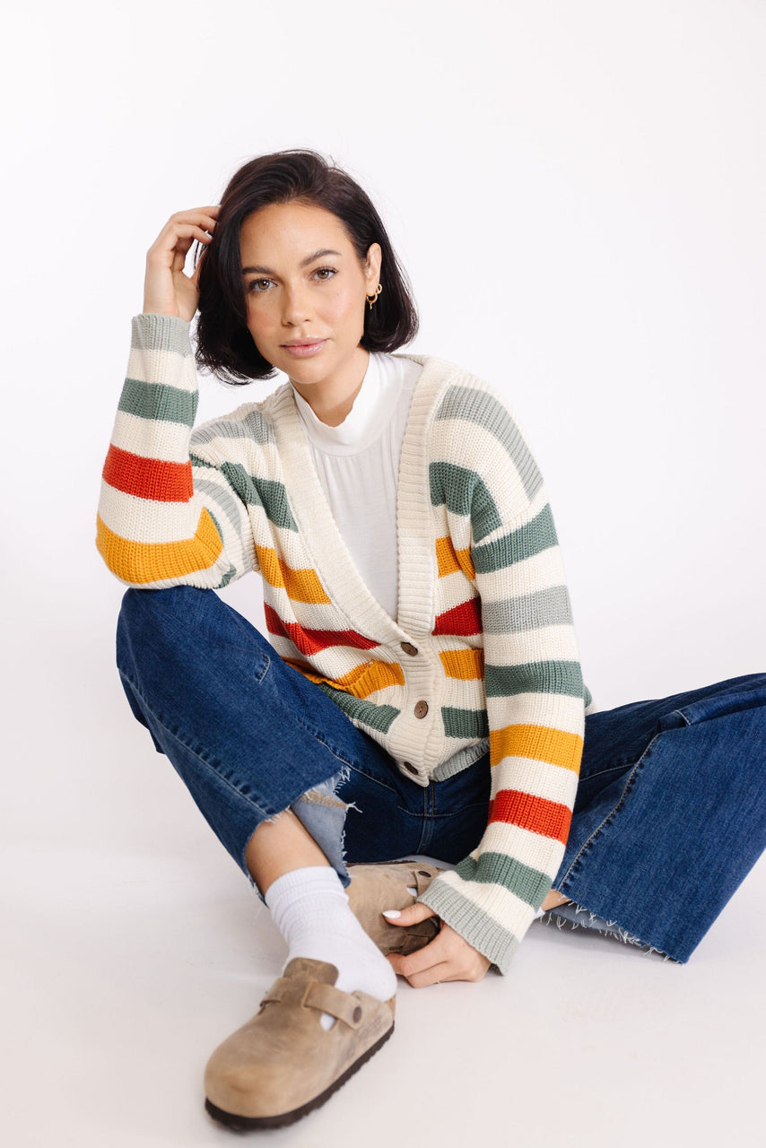 Jose Cardigan in Ivory Mutli